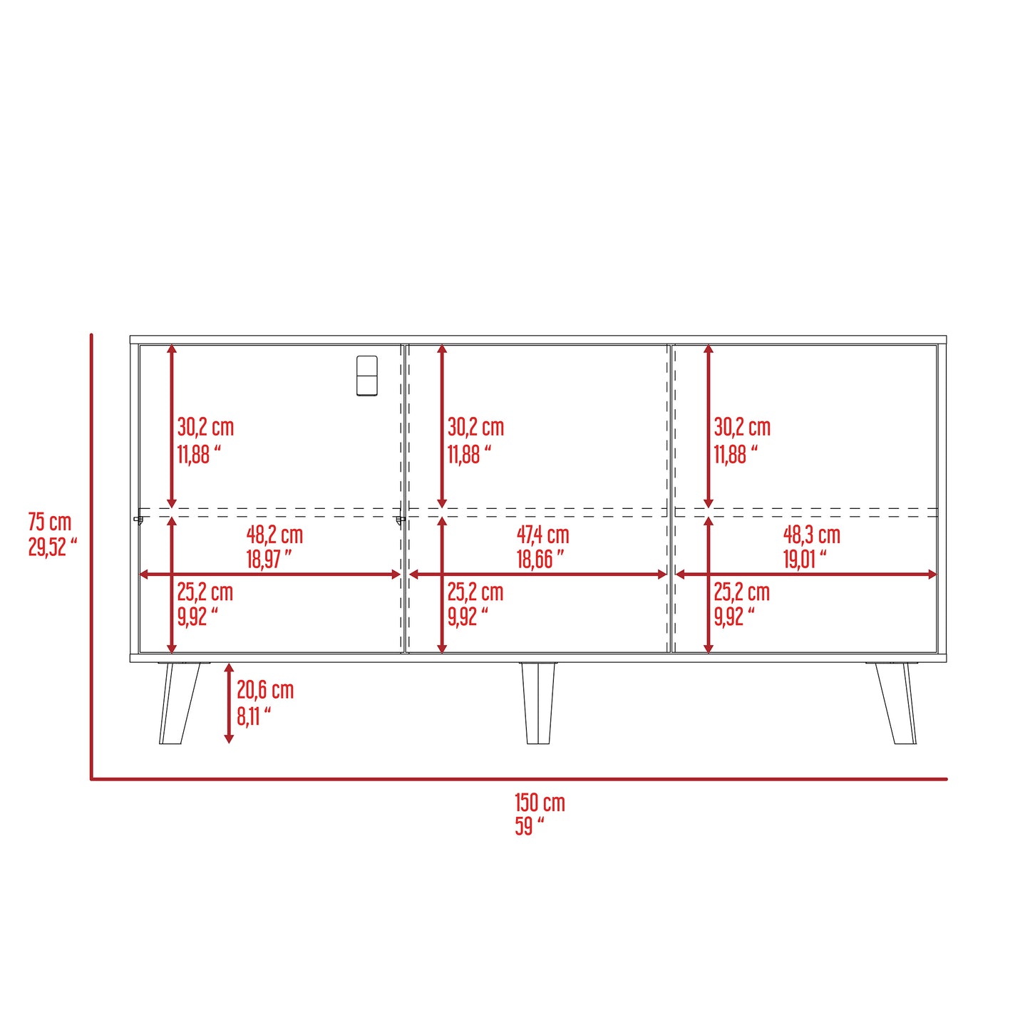 BIFE 3 PUERTAS FUNES TAUPE+LENNO